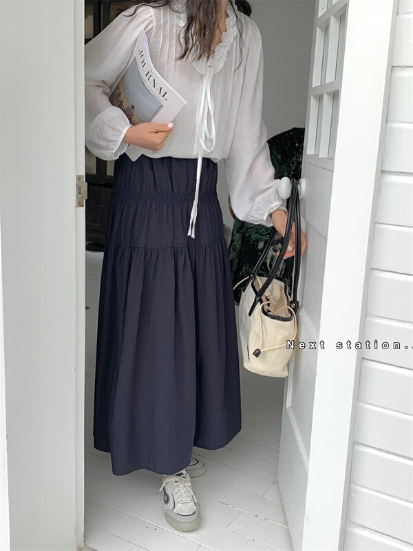 New year in early spring! [next station] ladies' versatile elastic waist skirt a22022# ZSY