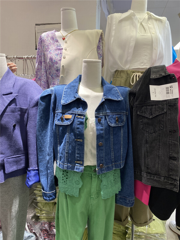 goods in stock! [t.bear] Korean style bubble sleeve short denim jacket 26982# zxx