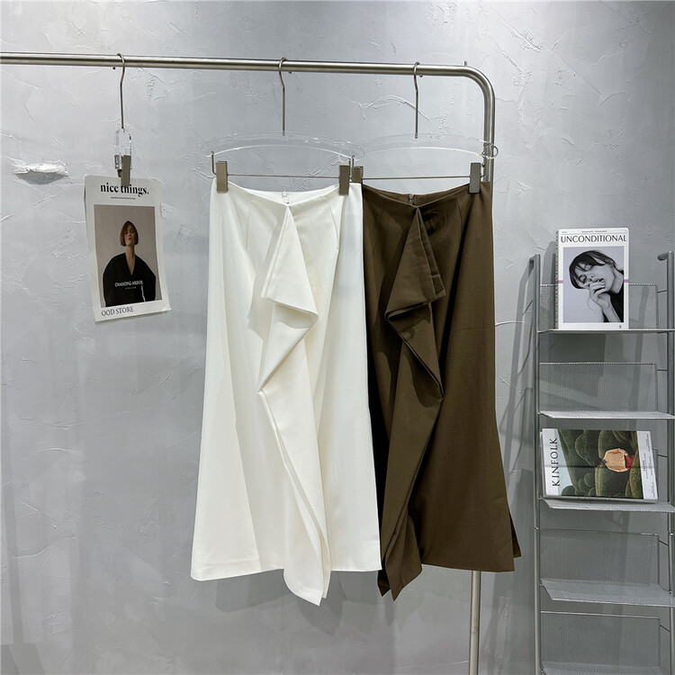 現貨!早春上新!【WHITE】韓版魚尾不規則半身裙  10556#  WPL