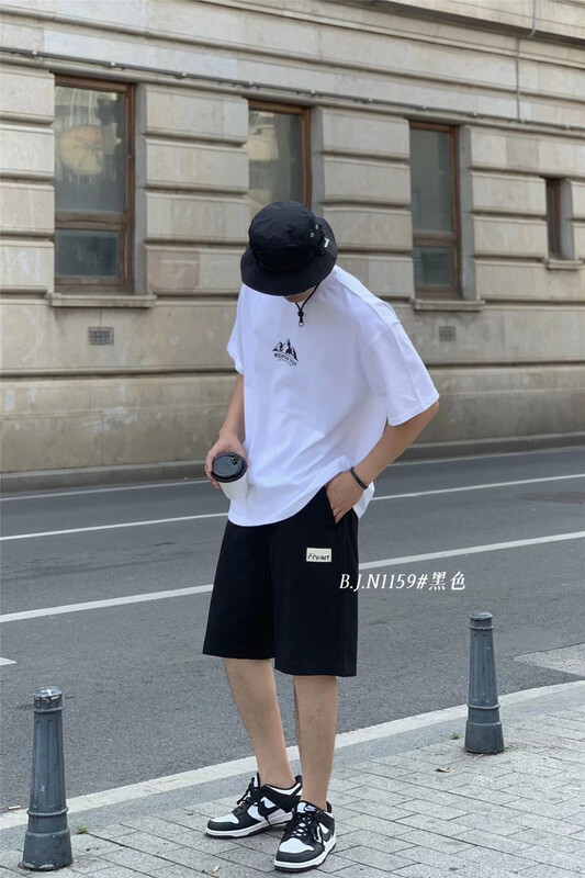 [bangani] comfortable drawstring elastic waist casual shorts 1159# ZZL