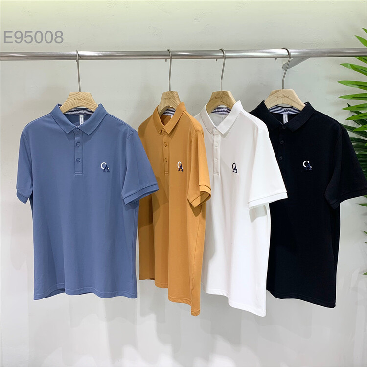 [wild] simple letters, versatile and comfortable polo shirt e95008# ZZL