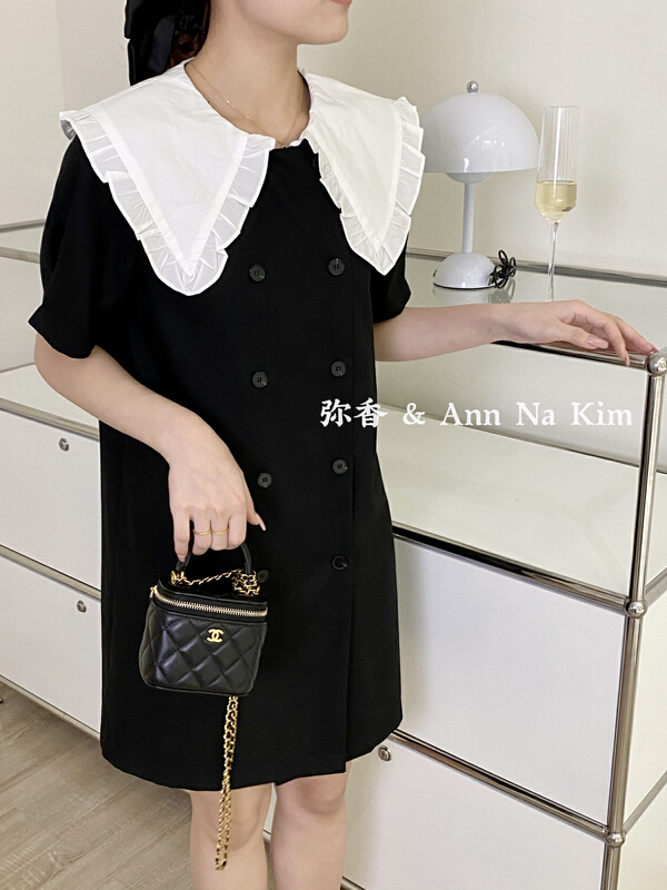 New in early summer! [Mi Xiang] double breasted Korean fashion dress 5198# hjy
