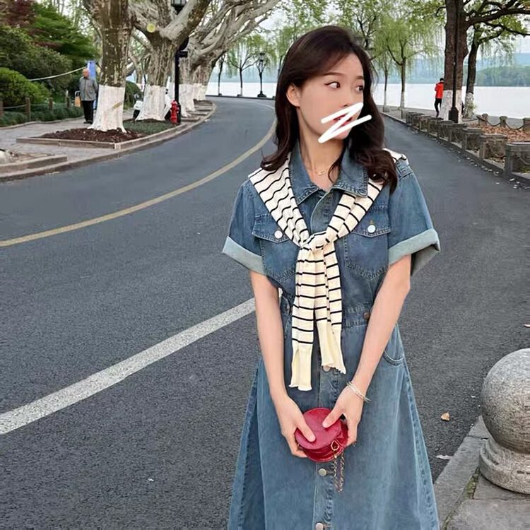 [L.L studio] temperament design fashion denim skirt (with shawl) 77005# PCZ