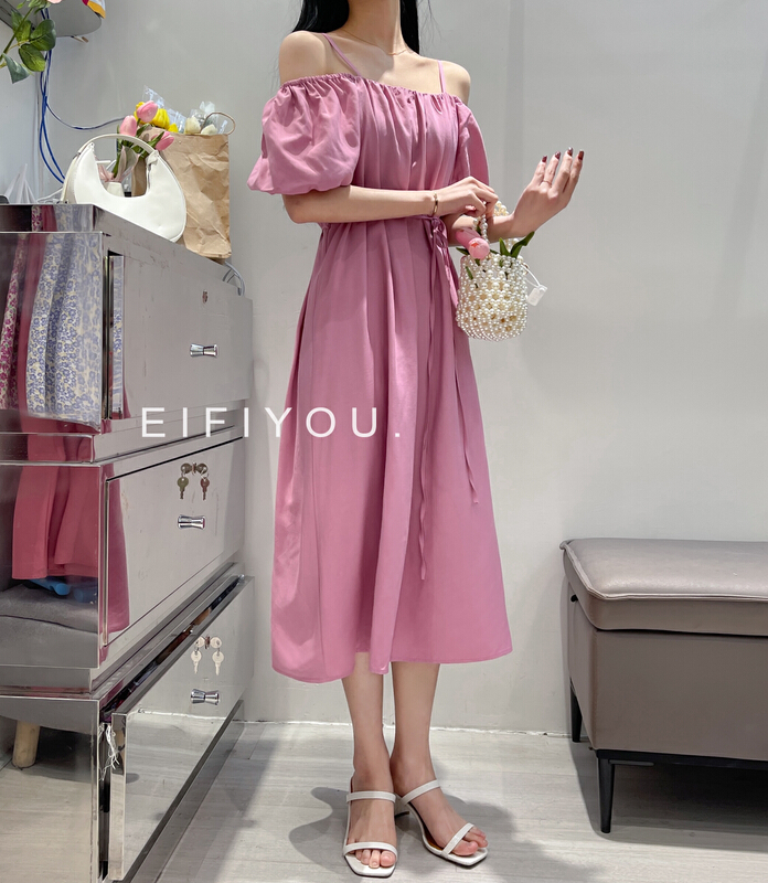 New in early summer! [EI fi you] fashion small design medium length dress 5056# LSL