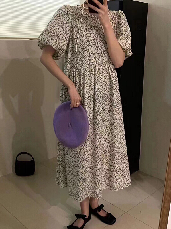 [tototellme] Korean floral medium length dress 20471# HBx