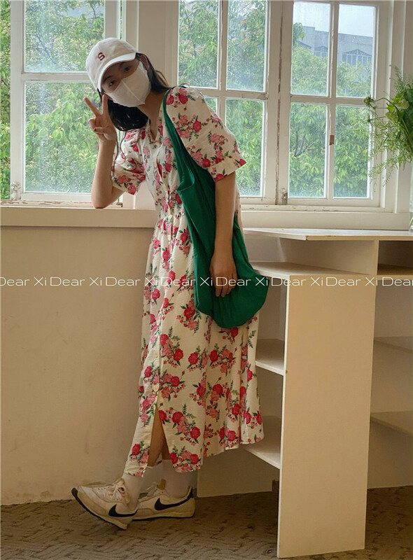 [far. Xi] lady temperament gentle floral dress 5388# LSW