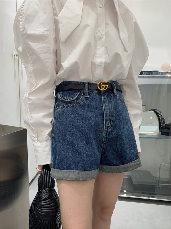 [t-platform] Korean fashion crimped denim shorts (without belt) 8331# zxx