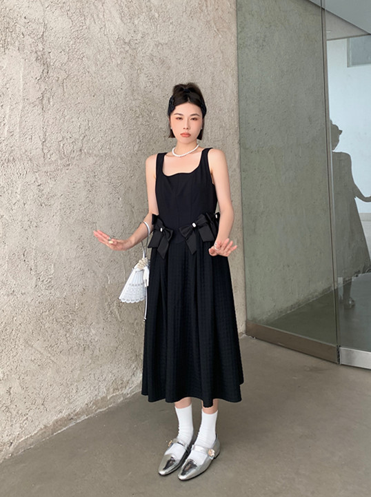 [Penny vogue] bow design Vintage Dress 65871# LSL