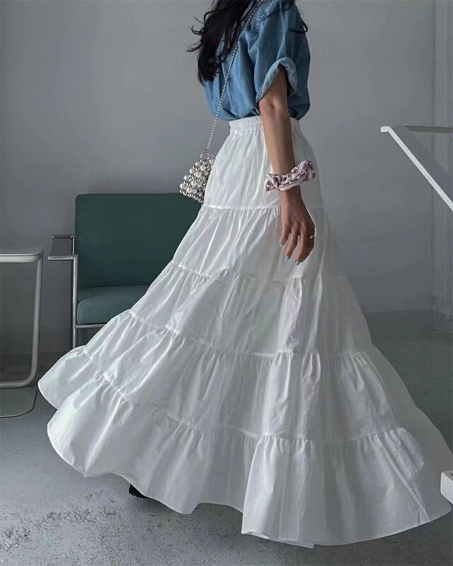 [double. J] lady temperament medium length skirt 1851# PCZ