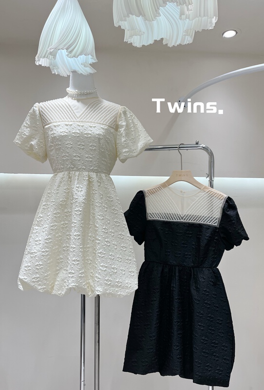 New in early summer! [twins] sweet design stitched pearl dress 8812# hjy