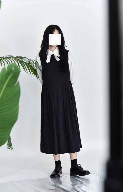 New year in early spring! [three and two out] back lace up lady vest dress 67126# L