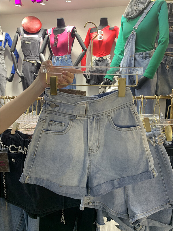 [koumiya] personalized crimped clear color denim shorts a05# PCZ