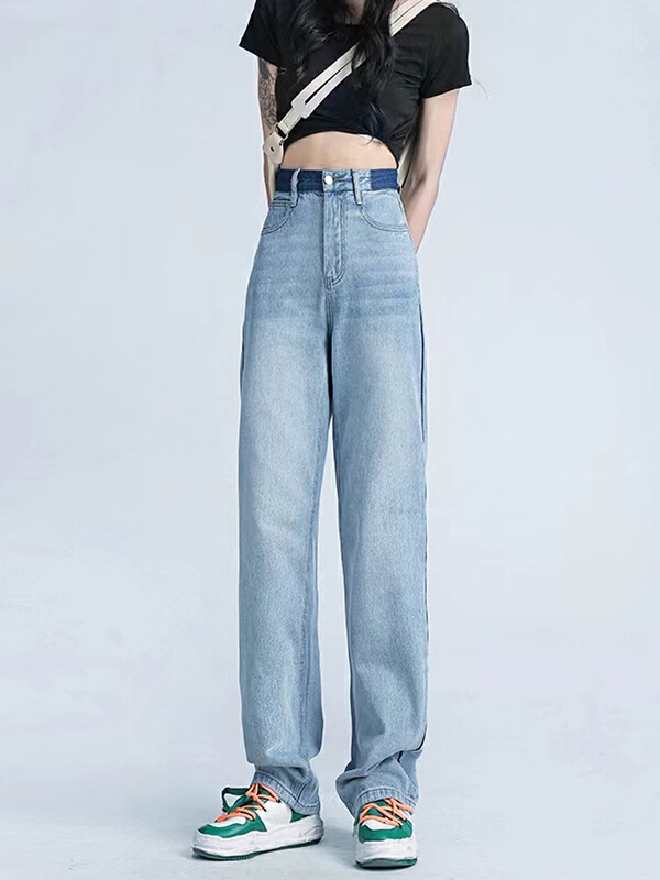 [AI x2 denim] straight tube versatile fashion slim jeans 3990# hjy