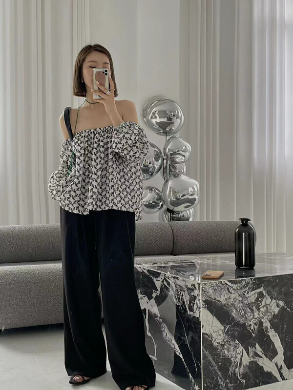 [July] textured one shoulder versatile shirt a9017# zxx