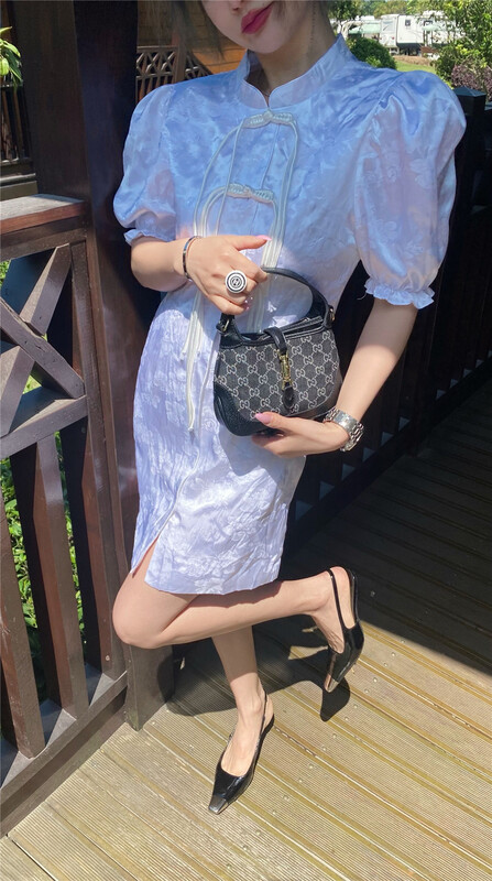 [yixuanru] fashion waist closing modified cheongsam dress 8303# ozq