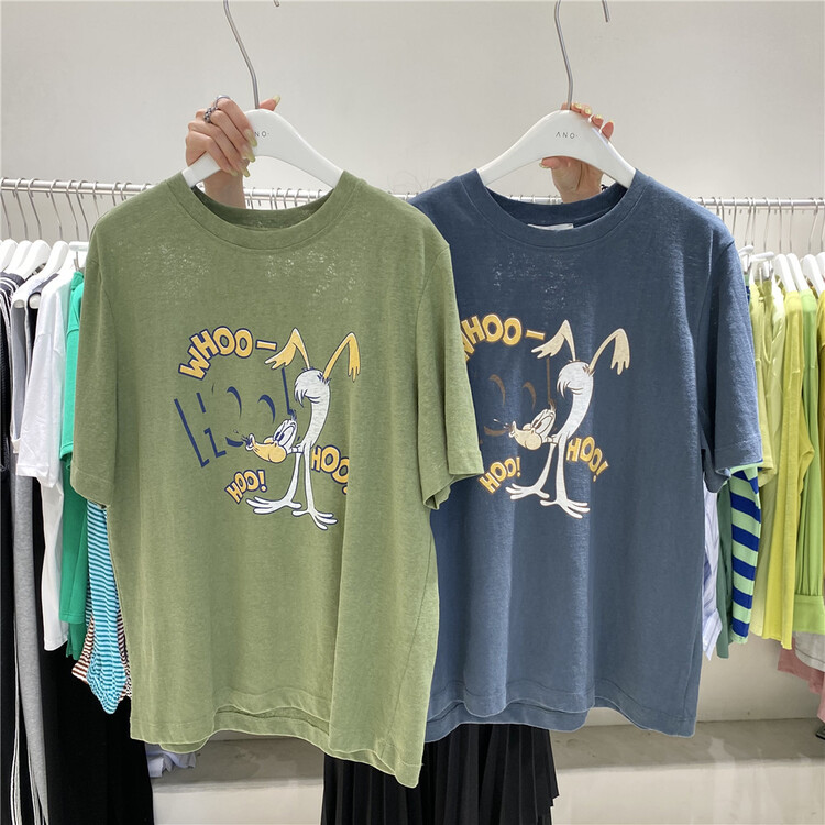 [WP / Yinuo] cartoon printed loose short sleeve T-shirt a1922# zxl
