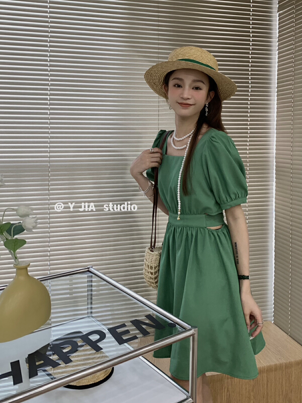 [y.jia Yijia] design sense waist strap dress ys1-6777# PCZ