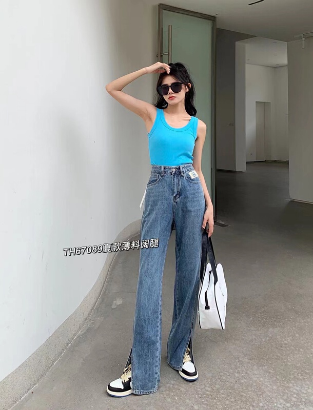 New in early summer! [T.H] Korean version loose and versatile wide leg jeans 67089# LSW