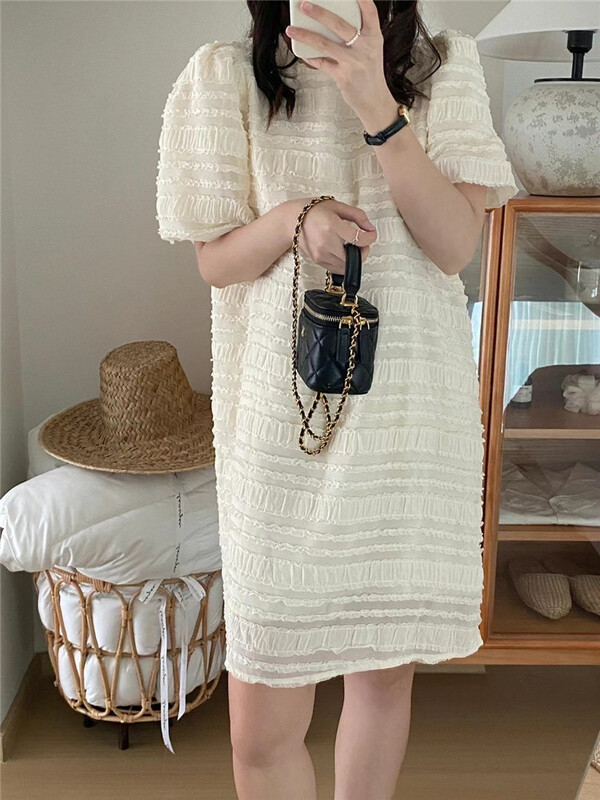 [o.lucky] Korean round neck casual loose dress 1762# HBx