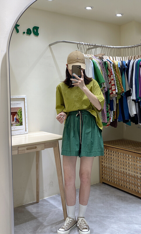 Live broadcast! [da. 7] simple and versatile elastic waist lace up casual shorts 8916# LSL