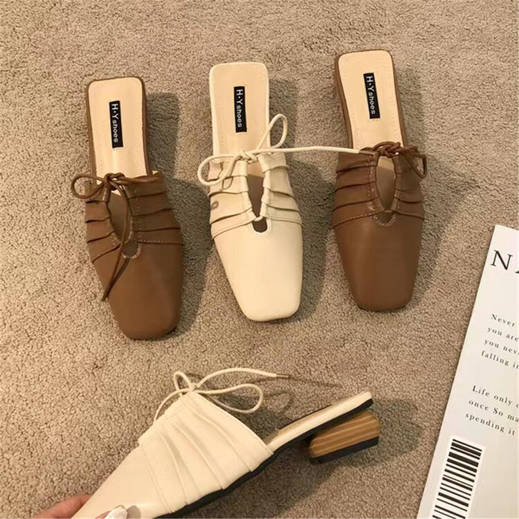 goods in stock! New in early summer! [DS. Gift] square head fashionable and comfortable low flat heel shoes 5205# hyy