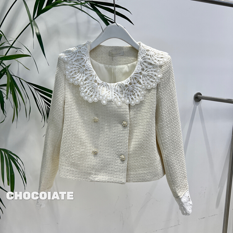 goods in stock! New year in early spring! [chocolate] doll neck small fragrance suit 28032# L