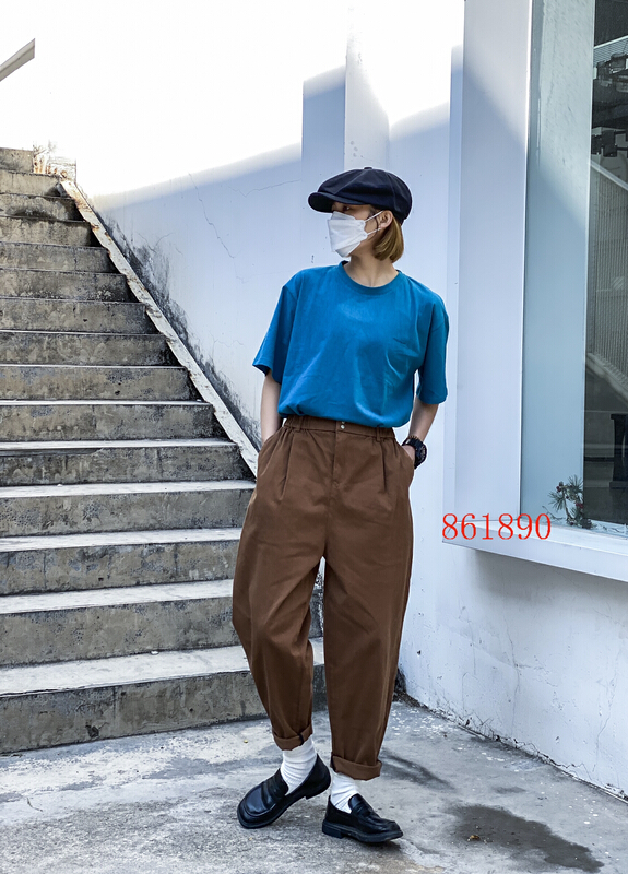 [fabric] Korean versatile solid color casual pants 861890# XYY
