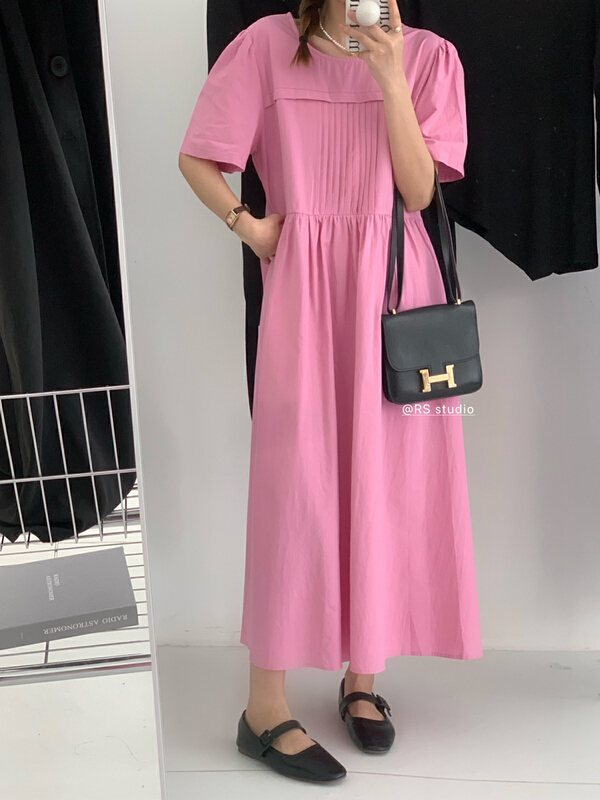 [RS] design sense waist tuck dress xl1015# XYY