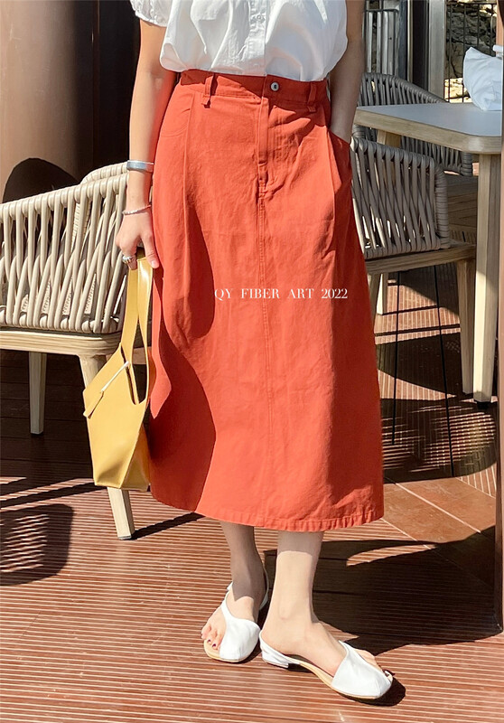 [grass tree Hemu] Korean slim solid color skirt 12829# XYY