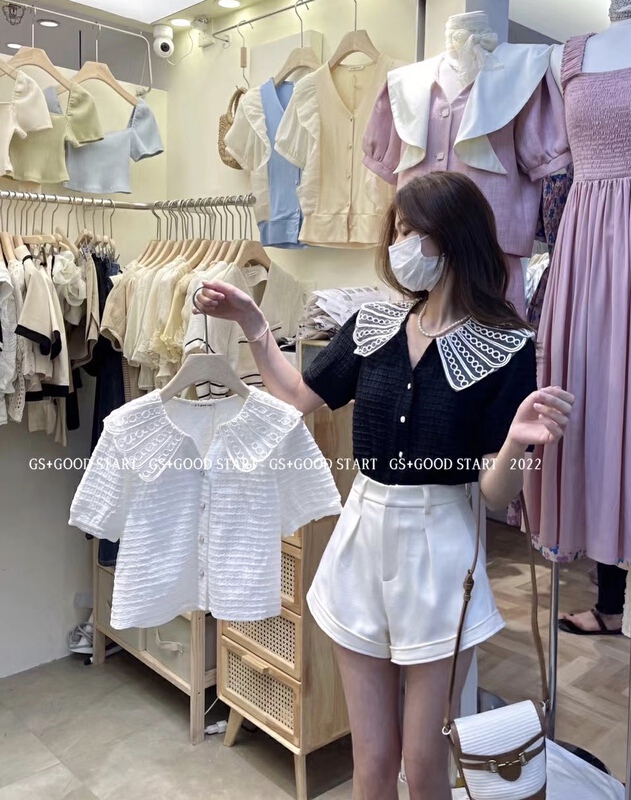 New in early summer! [GS. Good star] Han Shu small women's large lapel shirt 22239# hjy