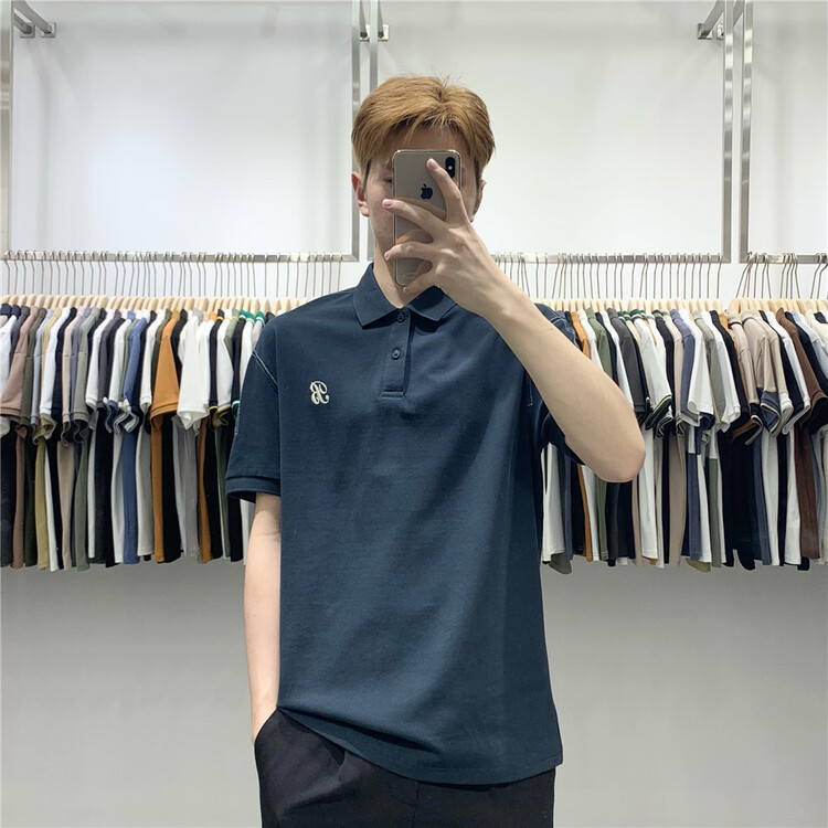New in early summer! [wild club] loose and versatile embroidered letter polo shirt b9607# ZZL