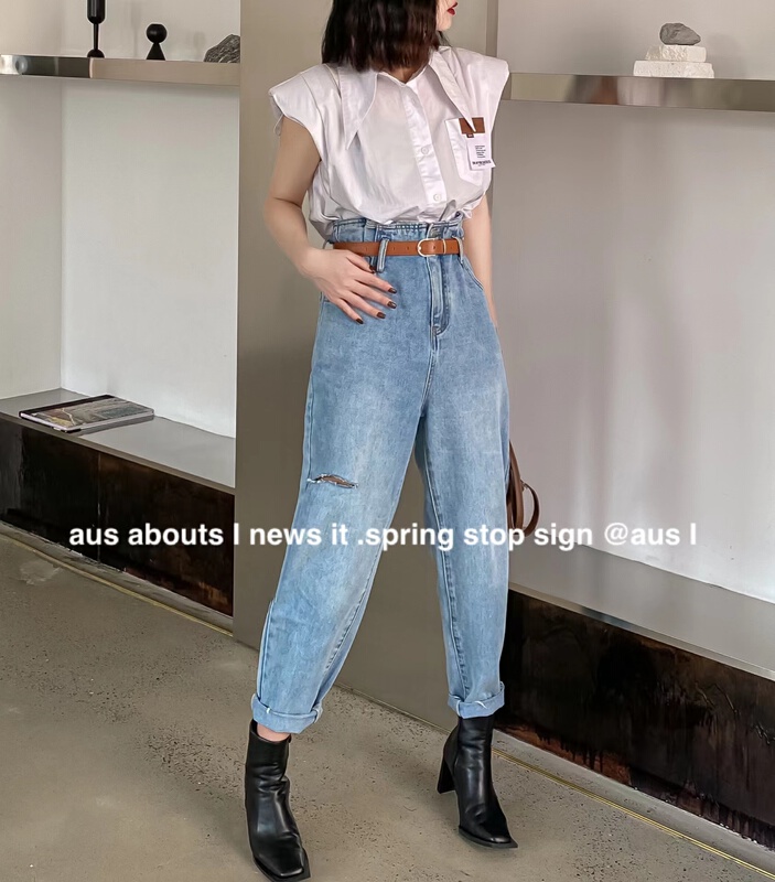 [aus] trendy and versatile Harlan jeans (with belt) 6816# LSW