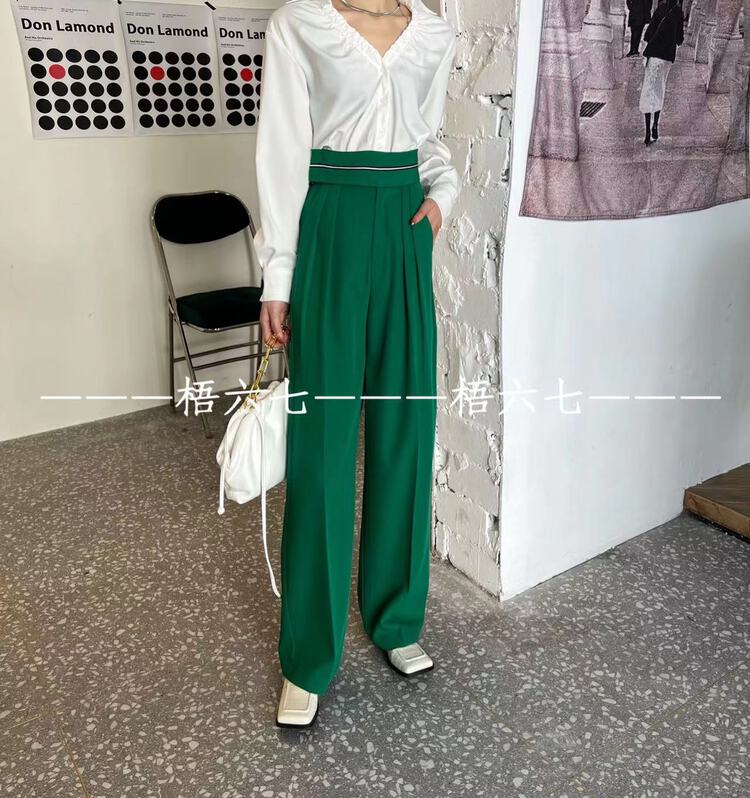 Original price 89.11! [naisha beard] Korean version design sense Velcro waist head straight trousers b6001# CLS
