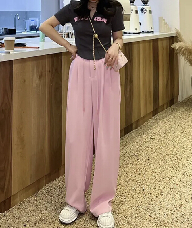 New in early summer! [JH] net red letter cotton T-shirt + slim and versatile casual pants set (only sell sets) 41410# PCZ