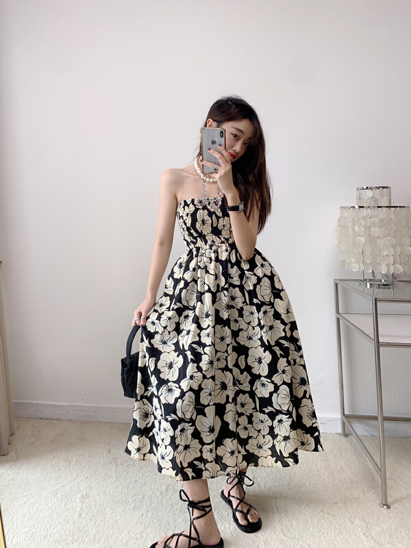 [Vanessa] temperament, design and color, strapless dress 6186# ozq