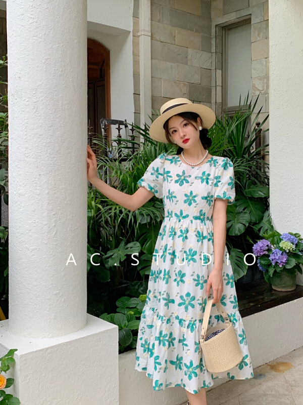 [A.C] Korean elegant embroidered flower dress 11565# LSL
