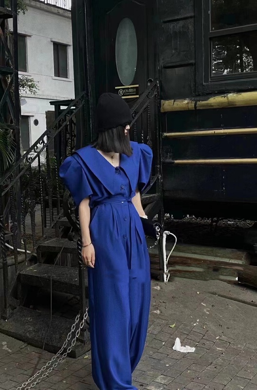 [Yan Zhen] high quality bubble sleeve Jumpsuit (with belt) 52920# PCZ