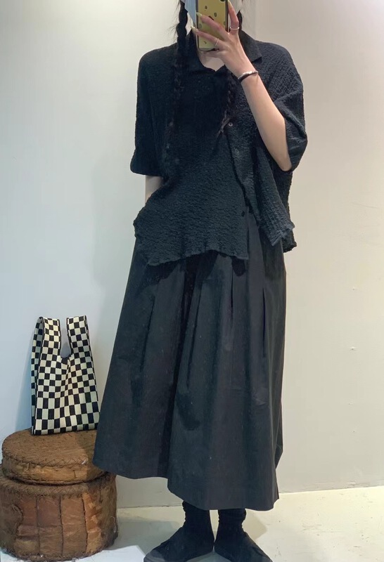 [Jibu Jianchuan] comfortable Korean shirt 822164# l with diagonal buttons