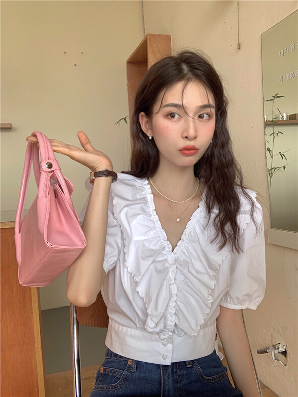 goods in stock! New in early summer! [yes] French high texture shirt 33013# ozq