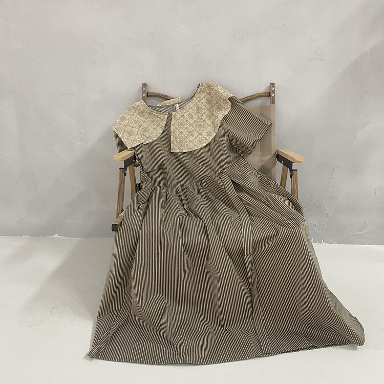 [cuckoo village] Korean style retro loose doll neck dress 4962# CSX