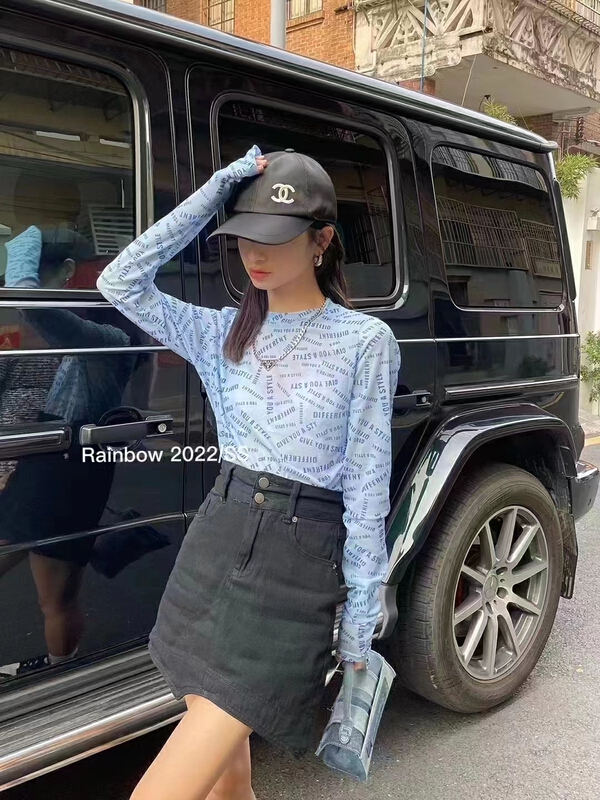 [Irene] personalized fashion all over letter sunscreen shirt 2228# WTT
