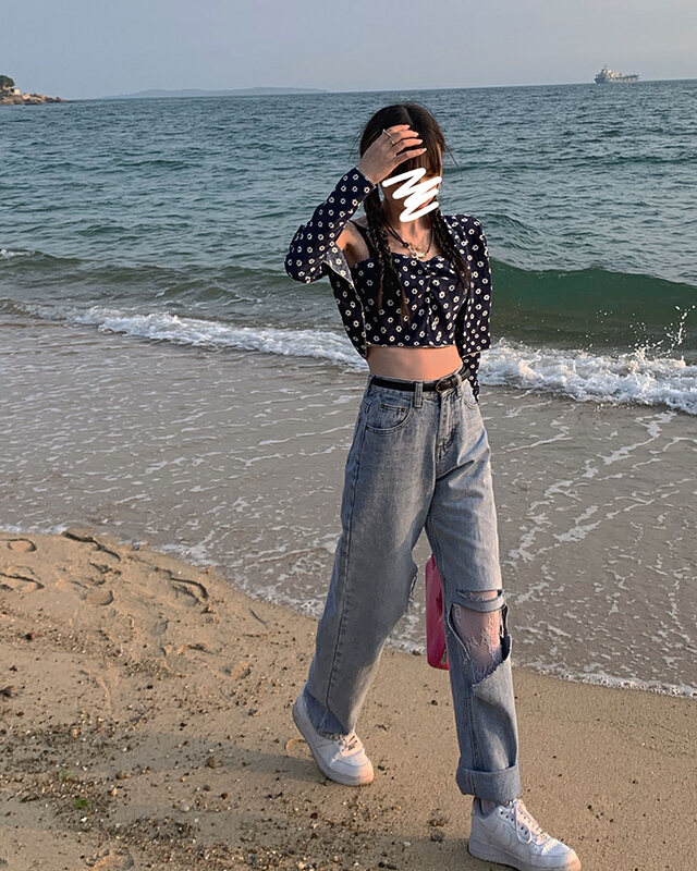 goods in stock! New year in early spring! [timely rain] Korean style flower elastic bra + cardigan short coat fashion suit 21568# WPL