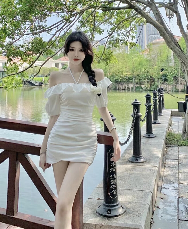 [J & D home] little woman's thin one shoulder dress ys1-1815# JJ