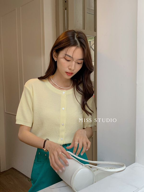 [miss miss miss home] net version temperament single breasted sweater b2040# ZSY