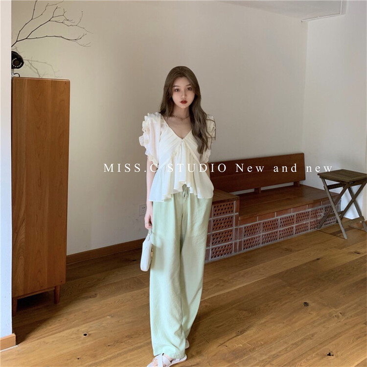 goods in stock! New in early summer! [miss. C studio] elastic waist versatile draped casual pants 6832-1# zxx