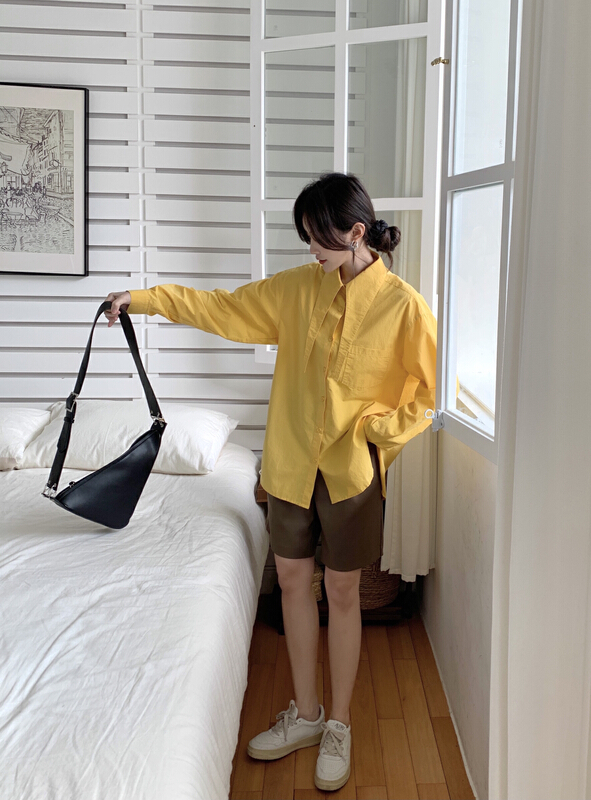goods in stock! New year in early spring! [run. 7] Korean design versatile shirt 21065# XYJ