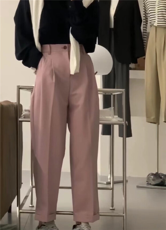 goods in stock! New year in early spring! Push!! [h2-studio] Korean high waist loose nine point trousers a99# HBx