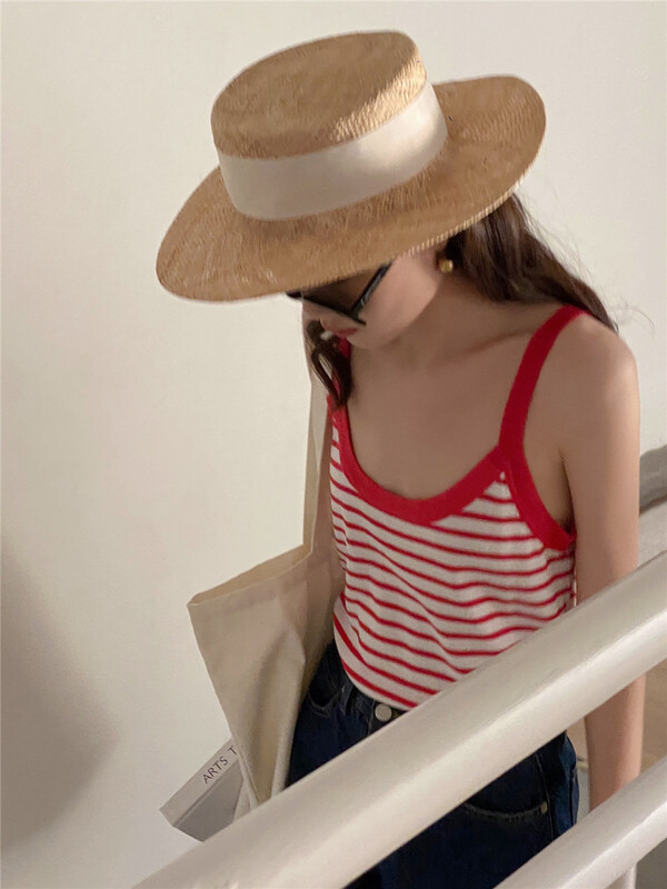 [in by in] Korean style simple striped vest / suspender s0821# zjy
