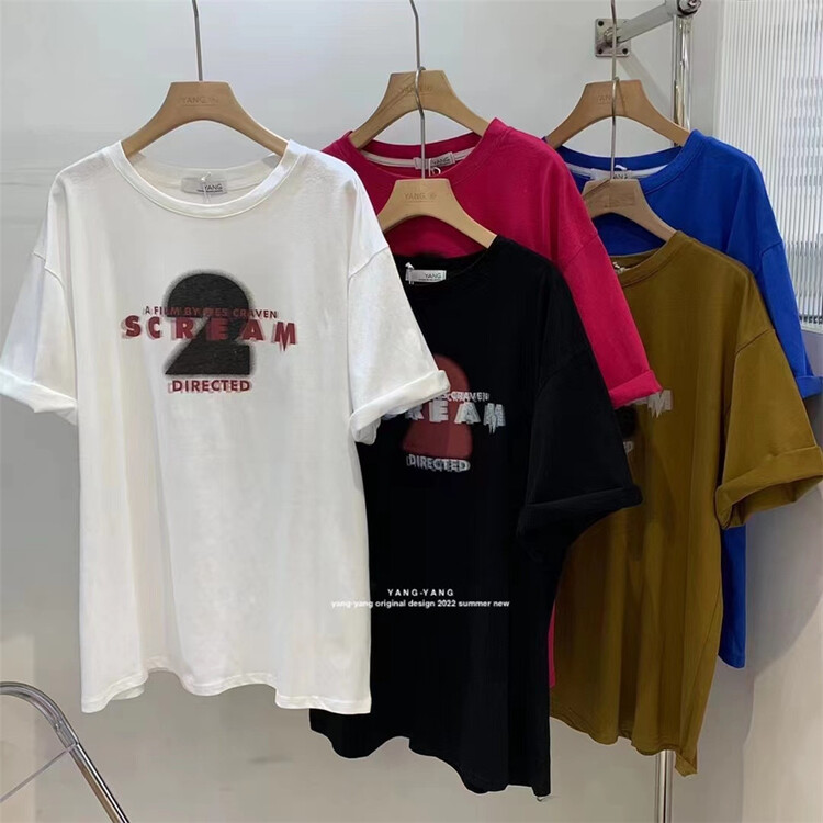 [Yang-Yang] casual letter loose round neck short sleeve T-shirt c6195# CLS