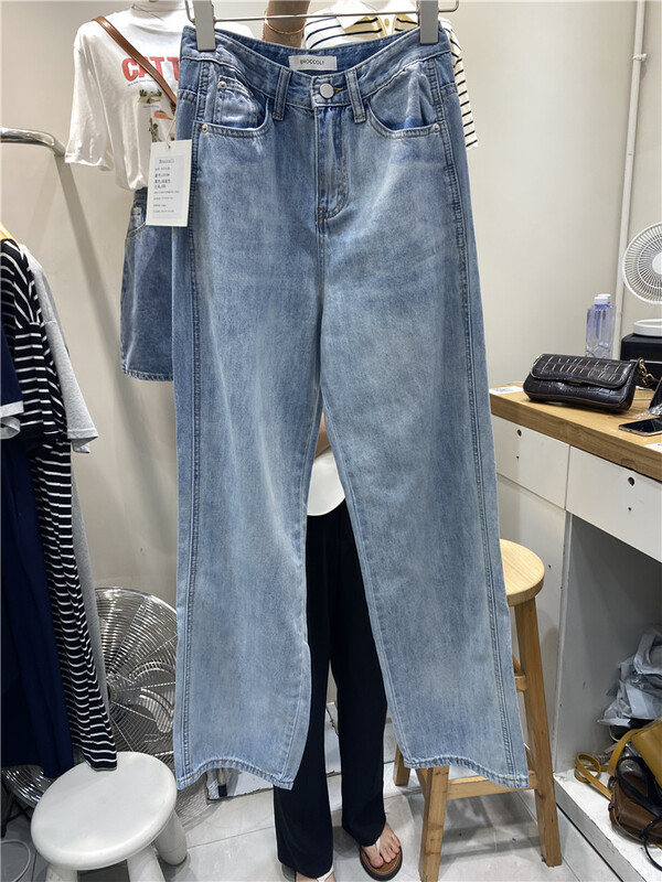 [broccoli] high waist loose cartoon casual jeans 1018# zjy